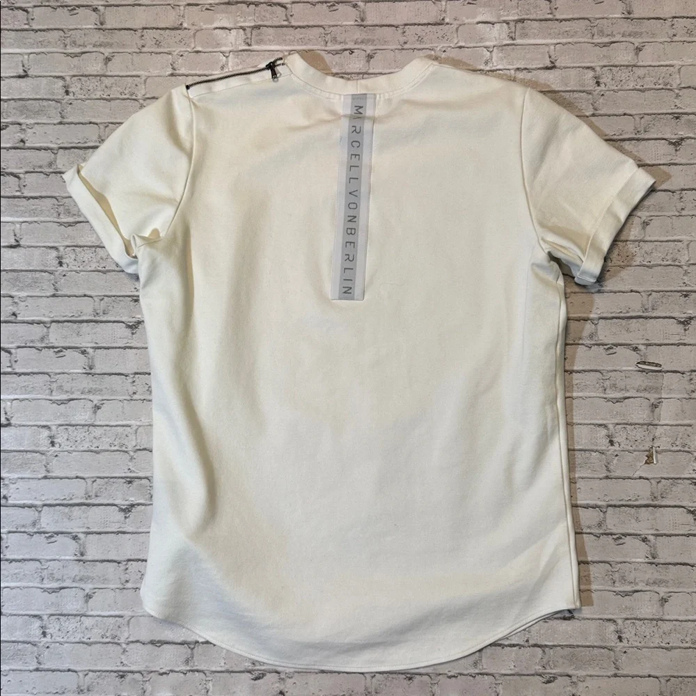 Marcell Von Berlin women’s XL solid white short sleeve crewneck t-shirt EUC